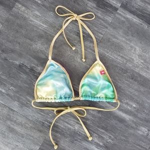 Multicolored Gold Doll Bikini Top